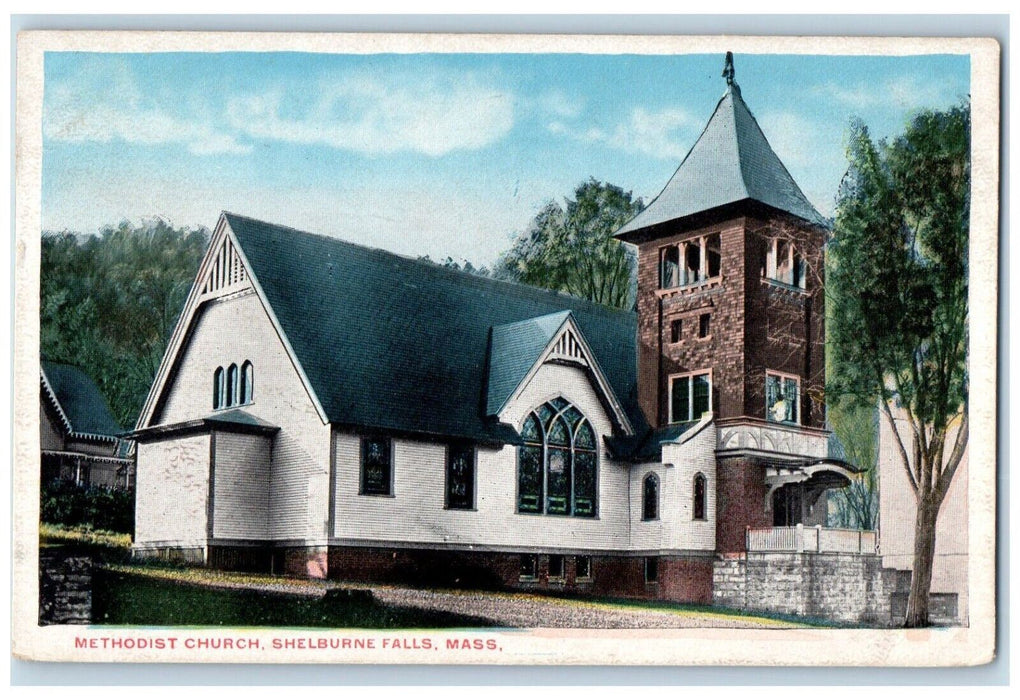 c1910's Methodist Church Shelburne Falls Massachusetts MA Antique Postcard