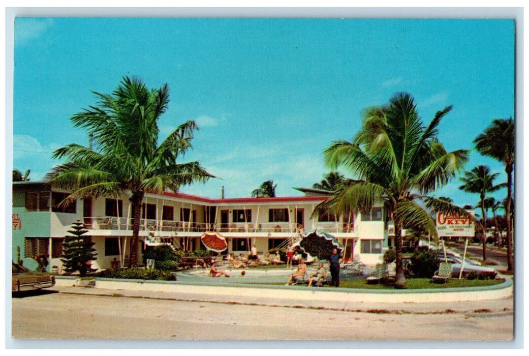 c1960's Coral key Apartment Swimming Pool Lauder-by-the-sea Florida FL Postcard