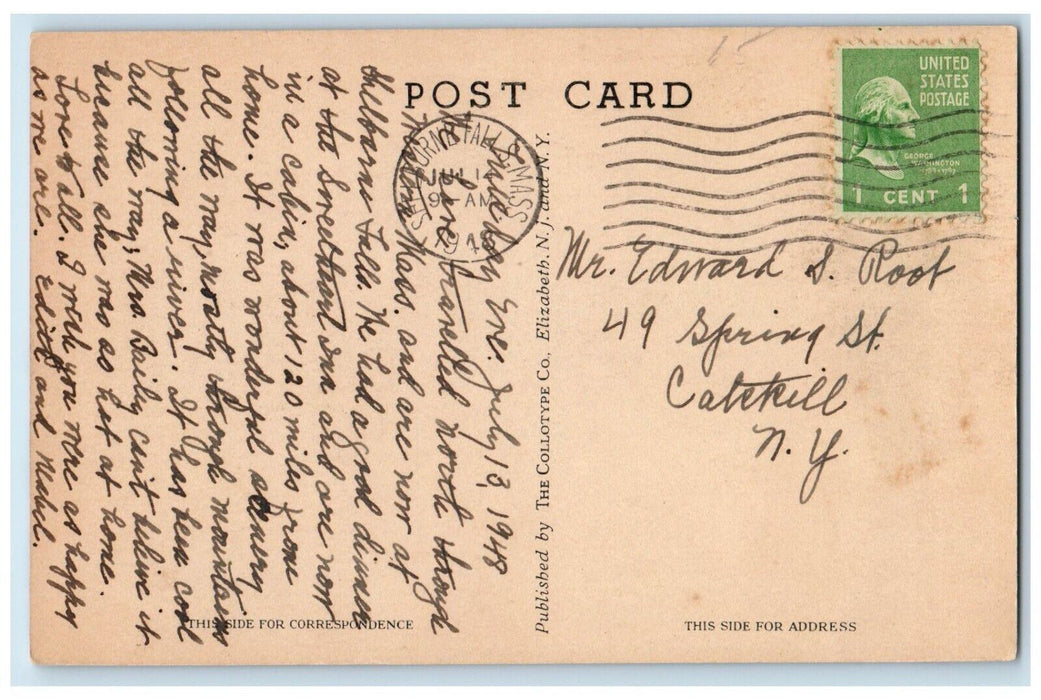 1948 Mountain Laurel Heart Tea House Mohawk Trail Shelburne Falls MA Postcard