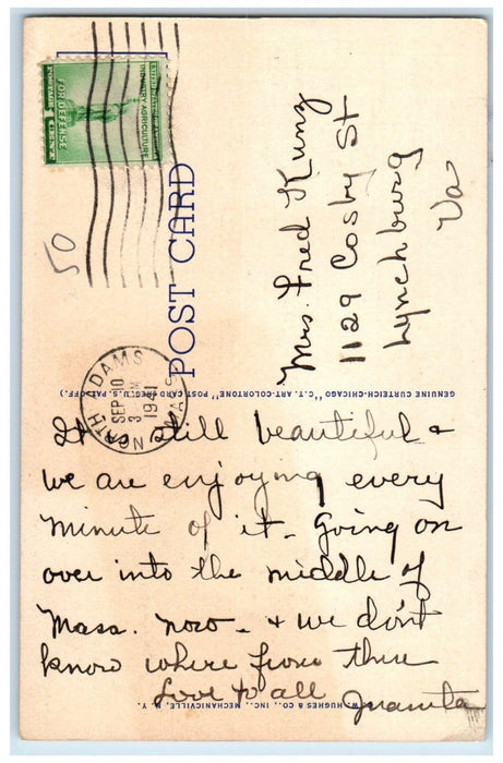 1941 Bridge Of Flowers Shelburne Falls Massachusetts MA Posted Vintage Postcard