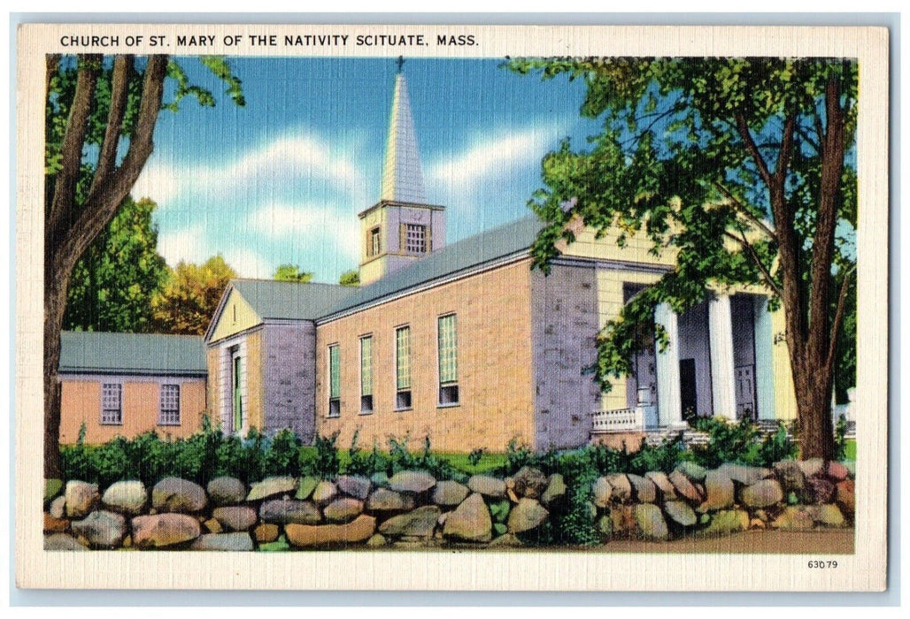 c1930's Church Of St. Mary Of The Nativity Scituate Massachusetts MA Postcard