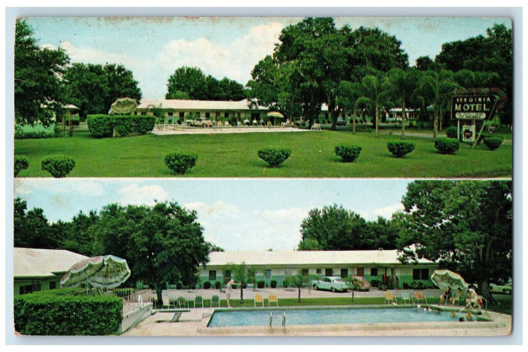 c1950's Virginia Hotel Swimming Pool Kissimmee Florida FL Dual View Postcard