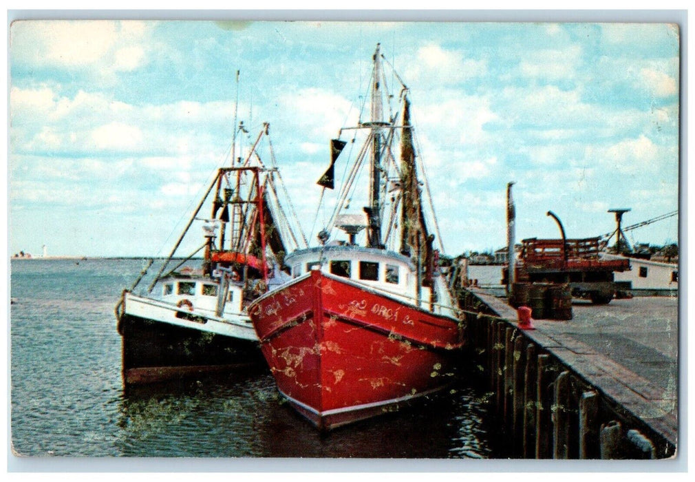 Scituate Town Wharf Boats Scituate Massachusetts MA Unposted Vintage Postcard