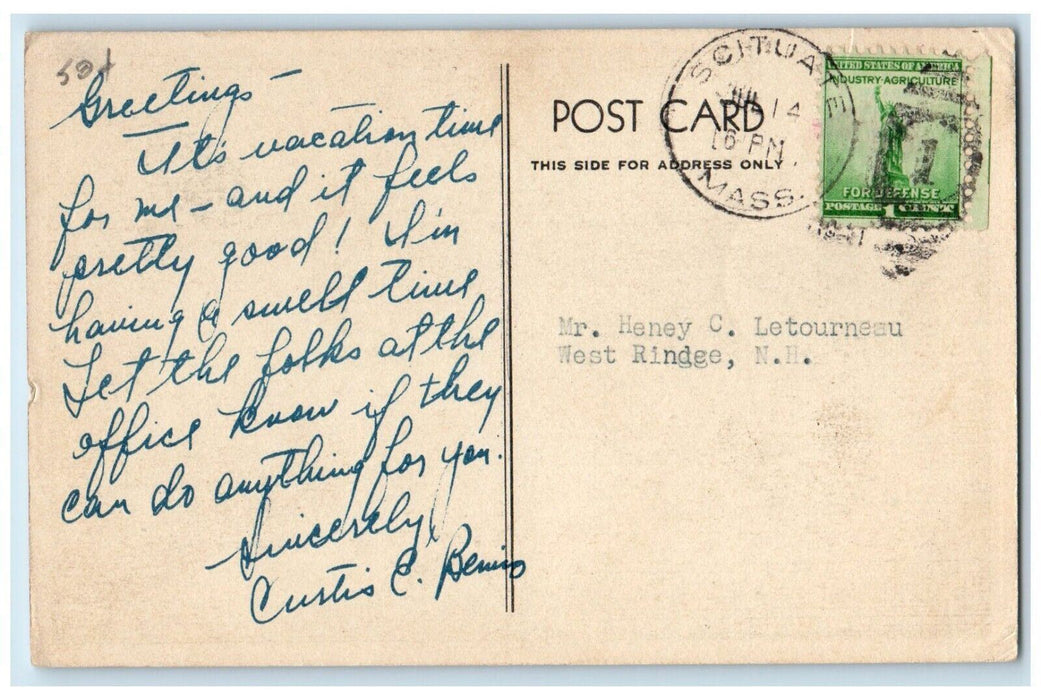 c1910's View Of River Bridge Trees Scituate Massachusetts MA Antique Postcard