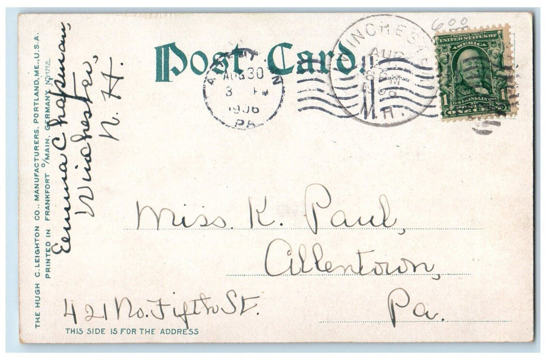 1906 Old Toll Bridge Lake Springfield Massachusetts MA Winchester NH Postcard