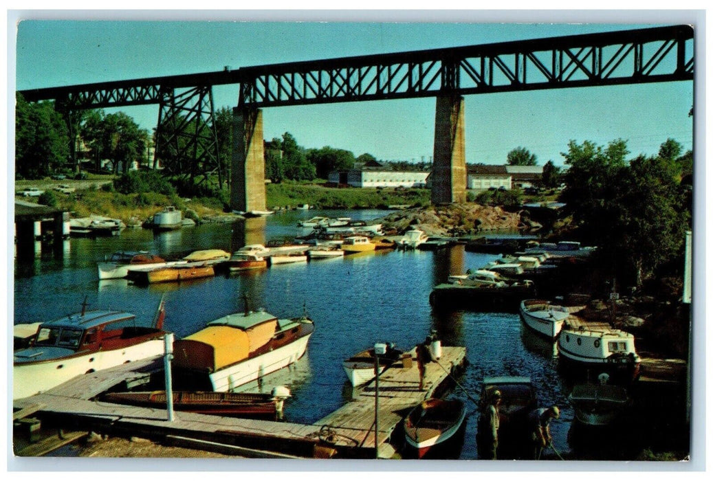 c1960 Water Front Scene Parry Sound Ontario Canada CA Vintage Antique Postcard