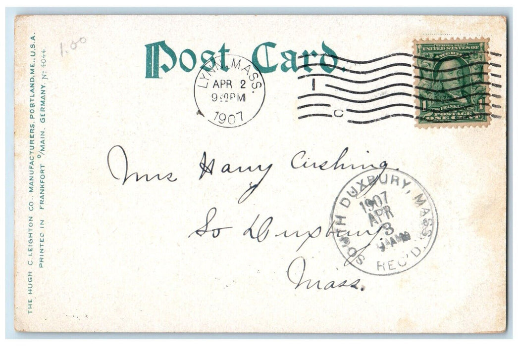 1907 Old Mill River Houses Saugus Massachusetts MA Posted Antique Postcard