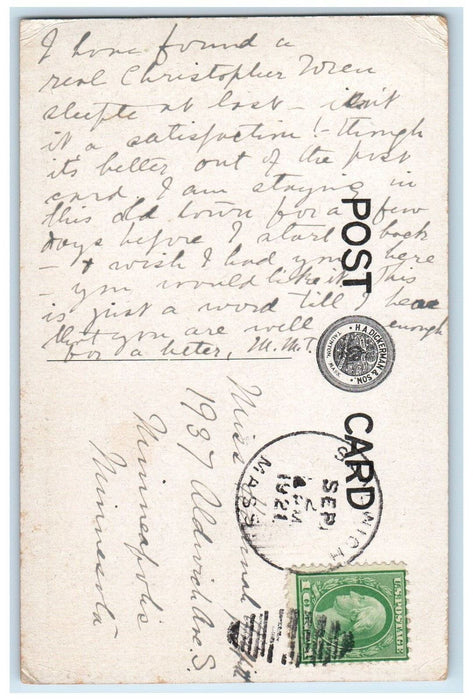 1921 Congregational Church Sandwich Massachusetts MA Posted Vintage Postcard