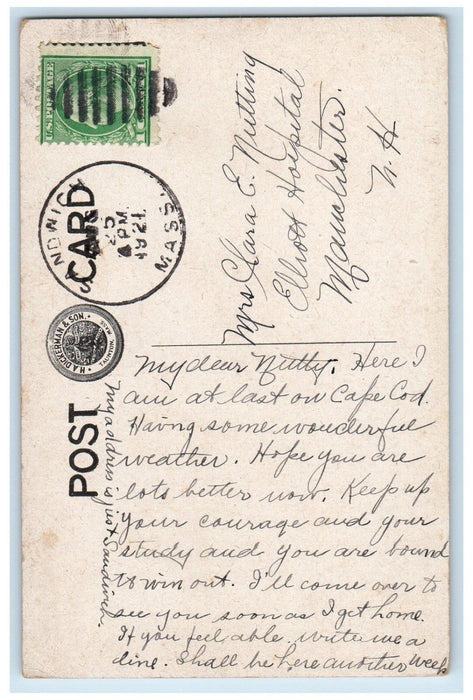 1921 The Newcomb House Sandwich Massachusetts MA Posted Vintage Postcard