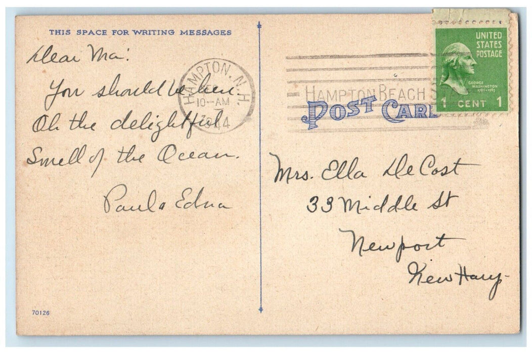 1914 Star Of The Sea Church Car Salisbury Beach Massachusetts MA Postcard