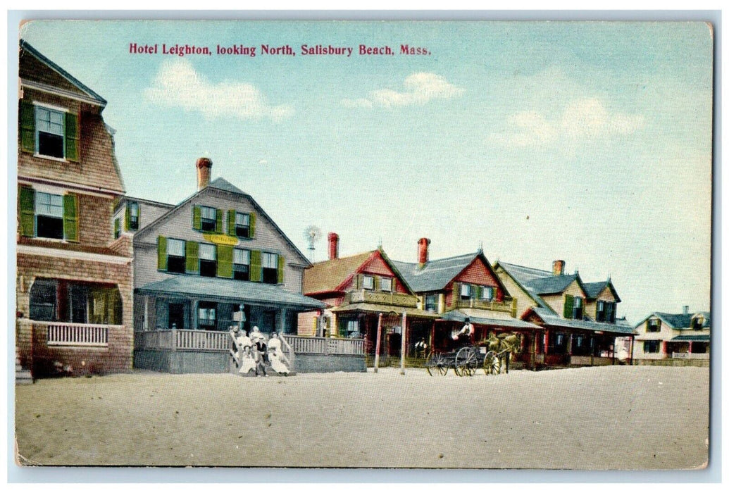Hotel Leighton Looking North Salisbury Beach Massachusetts MA Unposted Postcard