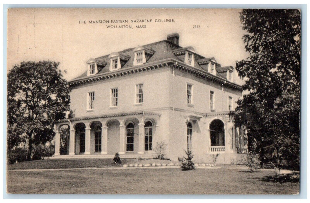 The Mansion Eastern Nazarene College Building Wollaston MA Vintage Postcard