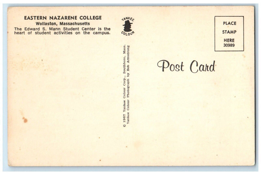 Eastern Nazarene College Campus Building Wollaston MA Unposted Vintage Postcard