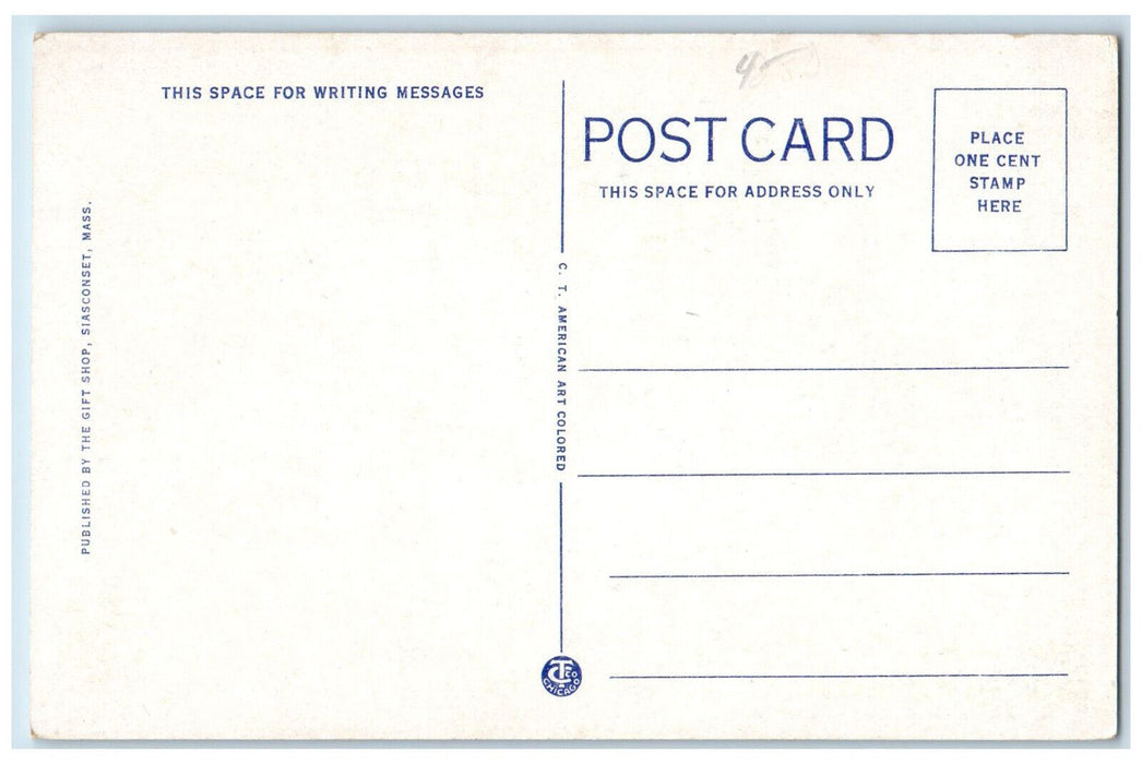 c1930's US Flag Auld Lang Syne Siasconset Massachusetts MA Vintage Postcard