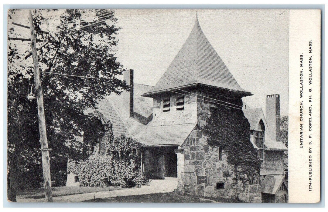 c1905 Unitarian Church Wollaston Massachusetts MA Unposted Antique Postcard