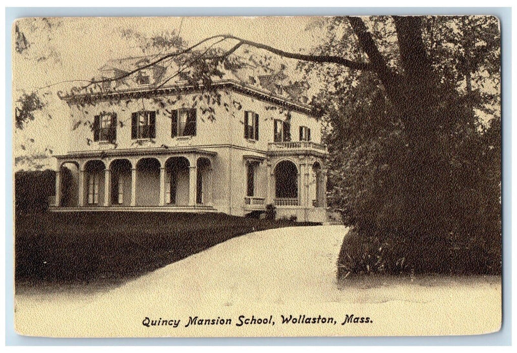 c1905 Quincy Mansion School Building Wollaston Massachusetts MA Antique Postcard