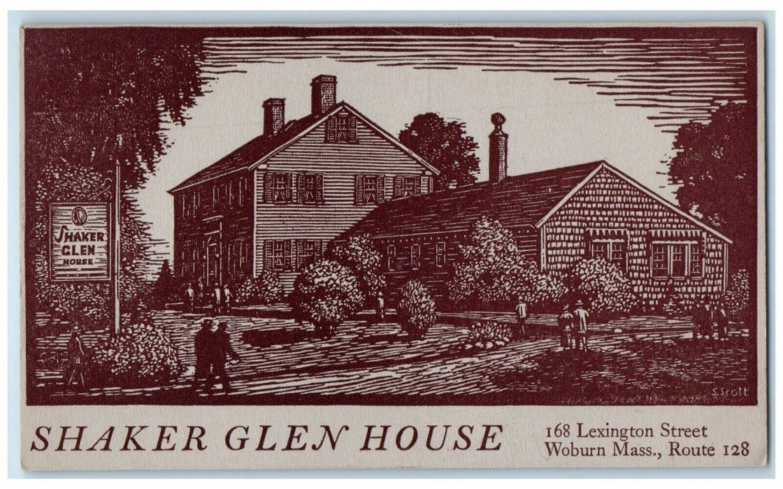 View Of Shaker Glen House Woburn Massachusetts MA, S. Scott Vintage Postcard