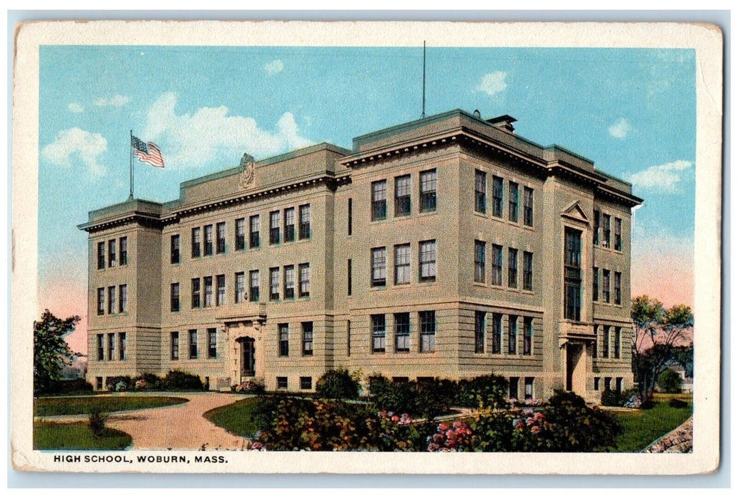 c1910's High School Campus Building Woburn Massachusetts MA Antique Postcard