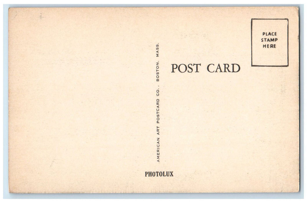 c1940's Bacon Free Library South Natick Massachusetts MA Antique Postcard