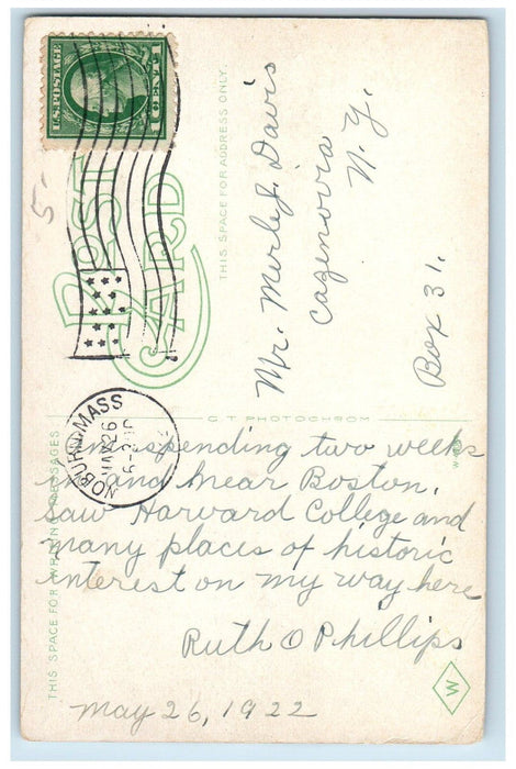 1922 Count Rumford's Birthplace And Rumford School North Woburn MA Postcard