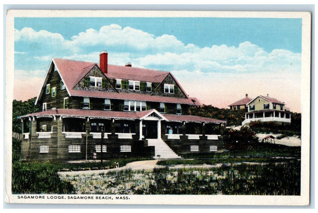 1916 Sagamore Lodge Sagamore Beach Massachusetts MA Posted Antique Postcard