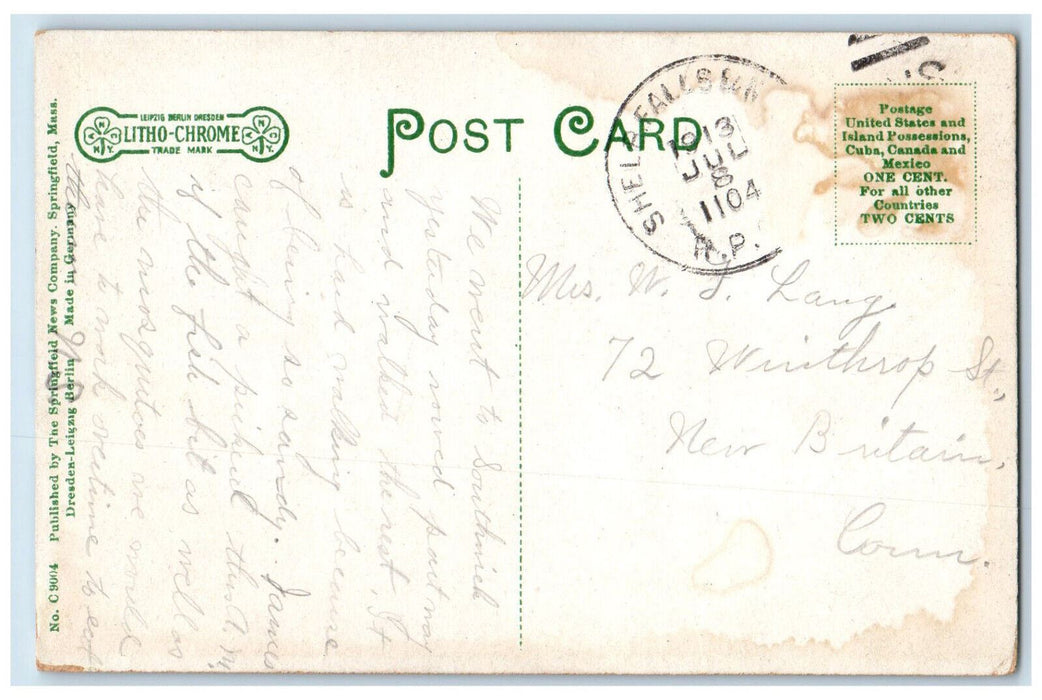 1913 Congregational Church & Grammar School Southwick Massachusetts MA Postcard