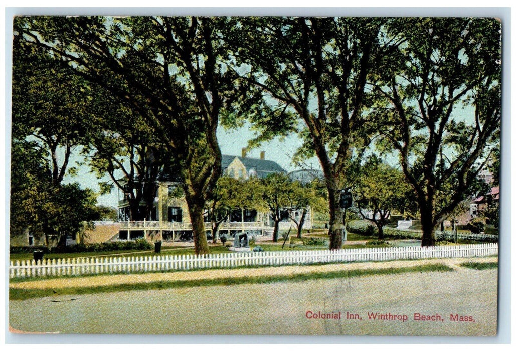 1919 Colonial Inn Hotel Winthrop Beach Massachusetts MA Posted Antique Postcard