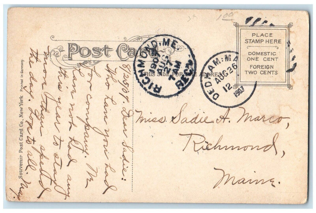 1907 Boulevard & Beach Winthrop Beach Massachusetts MA Posted Antique Postcard
