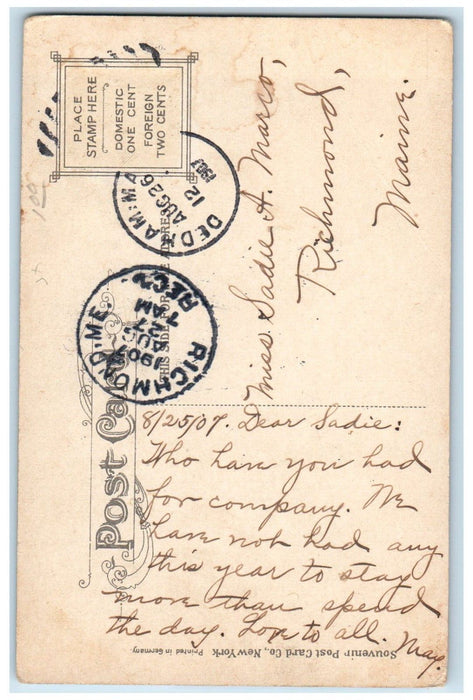 1907 Boulevard & Beach Winthrop Beach Massachusetts MA Posted Antique Postcard