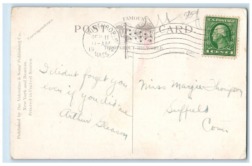 1912 Winthrop Yacht Club Winthrop Beach Massachusetts MA Antique Postcard