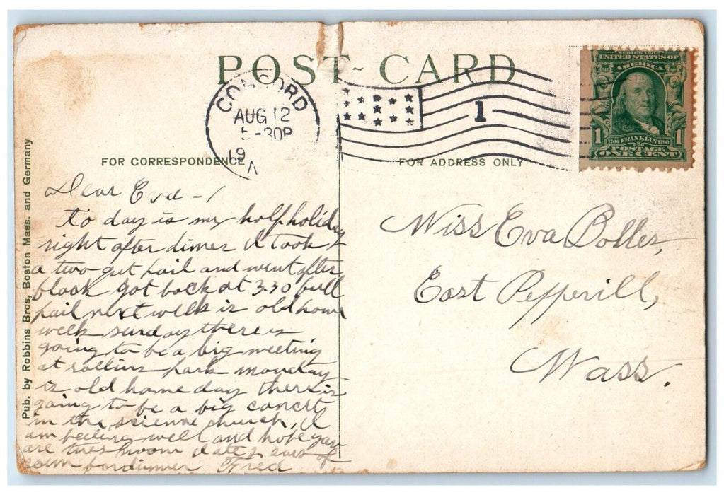 c1910's Greet Hall Iron Beach Winthrop Beach Massachusetts MA Antique Postcard