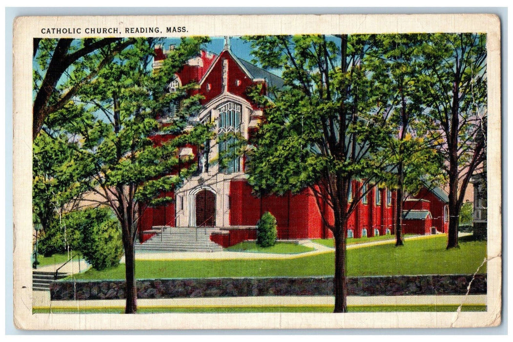 c1940's Catholic Church Reading Massachusetts MA Unposted Vintage Postcard