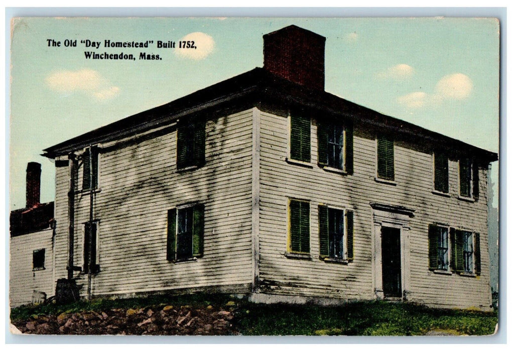c1910's The Old Day Homestead Winchendon Massachusetts MA Antique Postcard