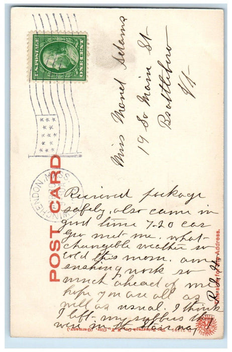 1913 Unitarian Church Winchendon Massachusetts MA Rotograph Antique Postcard
