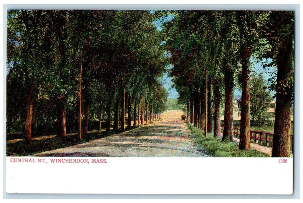 c1905 Central Street View Dirt Road Winchendon Massachusetts MA Antique Postcard