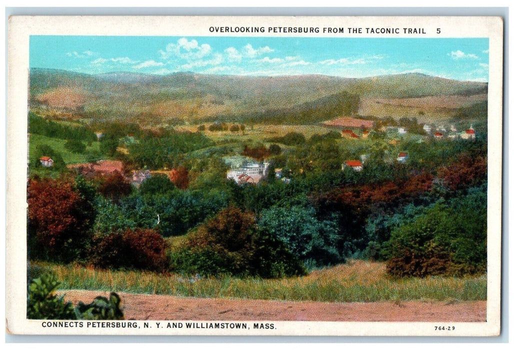 c1930's Overlooking Petersburg From The Taconic Trail Williamstown MA Postcard