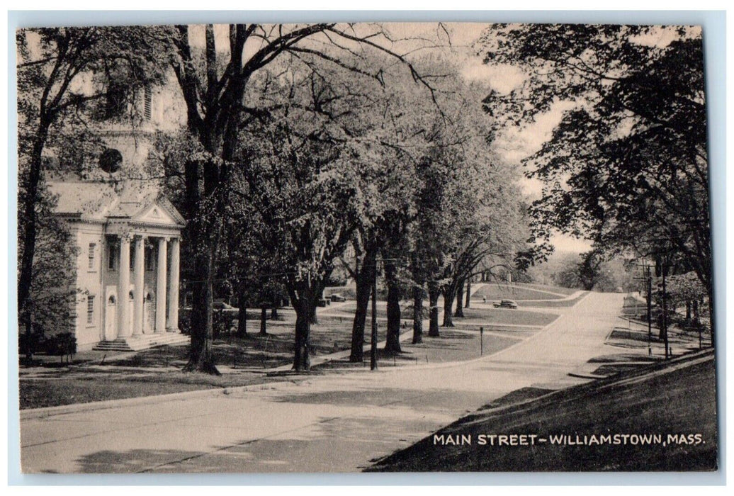 View Of Main Street Car Williamstown Massachusetts MA Unposted Vintage Postcard