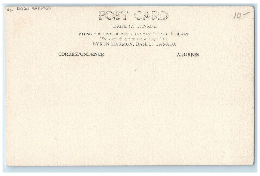 Mt. Stephen Kicking Horse River Railroad Train Bryan Harmon RPPC Photo Postcard