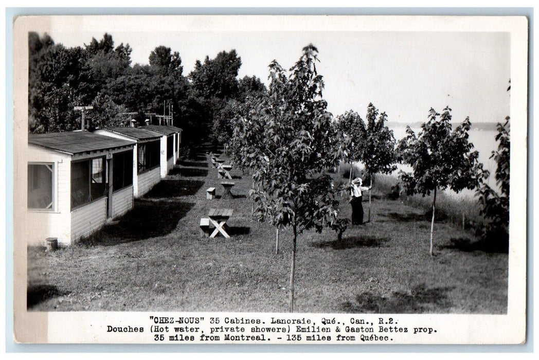 Chez-Nous Lanoraie Quebec Canada Lake Cabins RPPC Photo Unposted Postcard