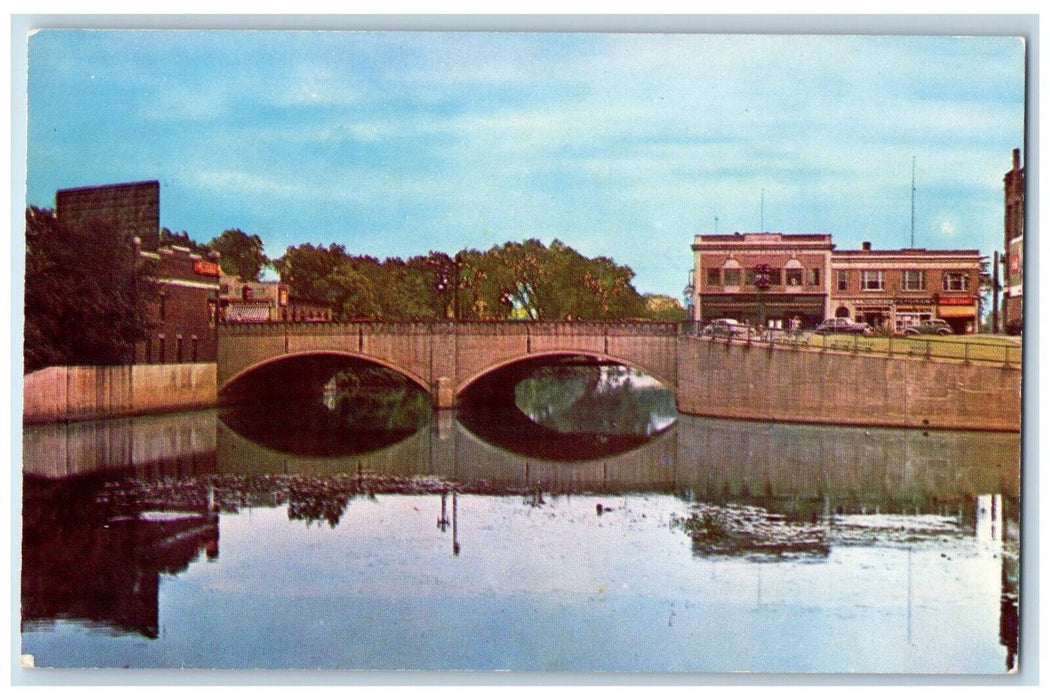 1960 Main Street Bridge Nashua New Hampshire NH Antique Antique Vintage Postcard