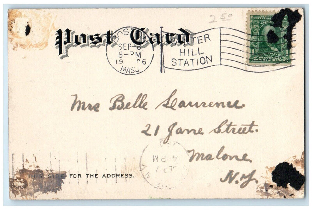 1906 Charlestown Bridge Elevated Railway Boston Massachusetts Vintage Postcard