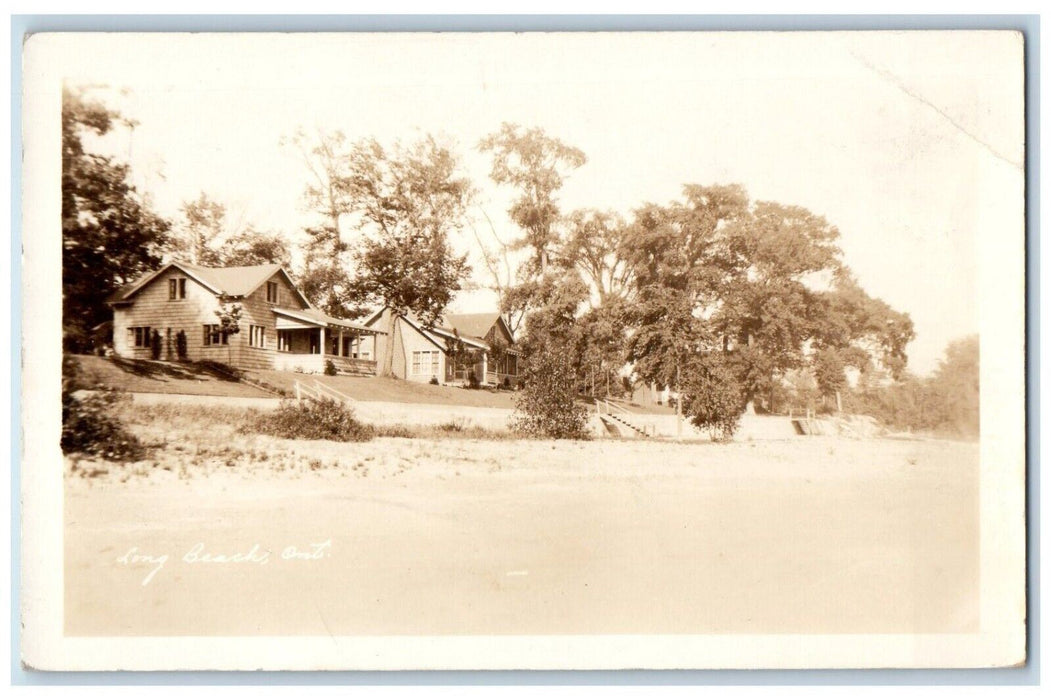 c1930's View Of Long Beach Ontario Canada, Cottage RPPC Photo Vintage Postcard