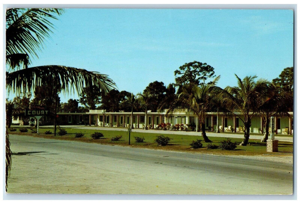 The Edisonian Court Motel Roadside Palm Trees Fort Myers Florida FL Postcard