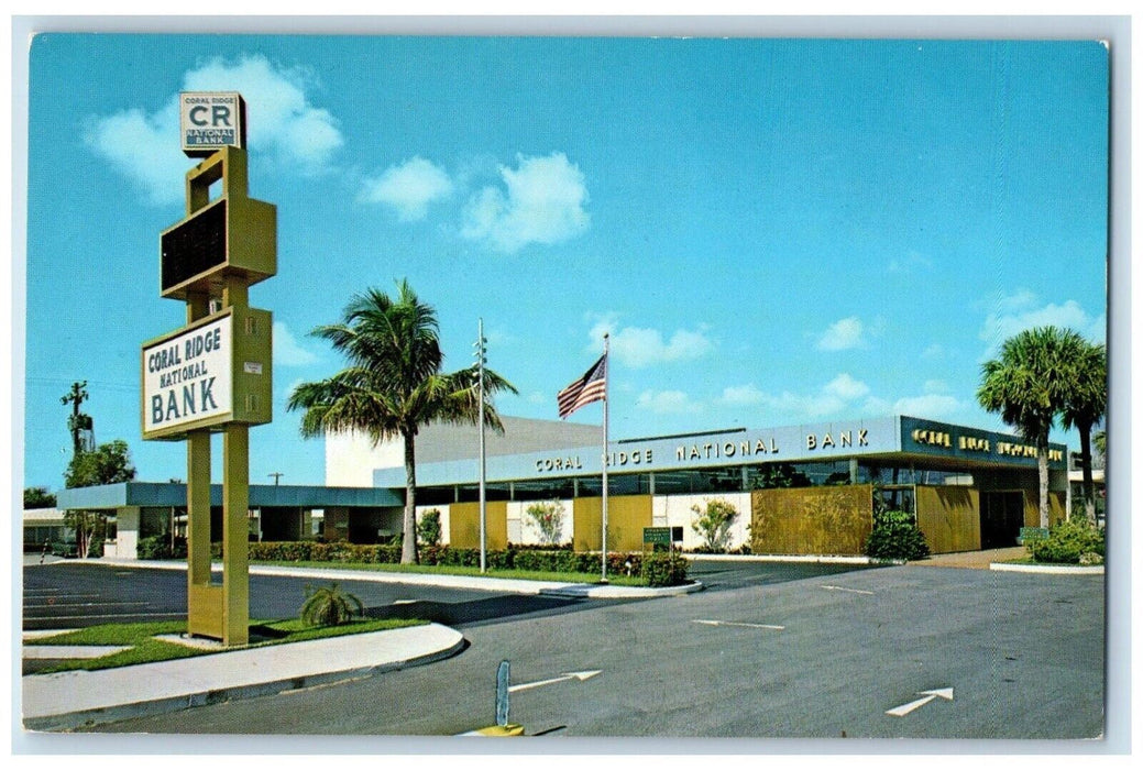 c1960's Coral Ridge National Bank Roadside Fort Lauderdale Florida FL Postcard