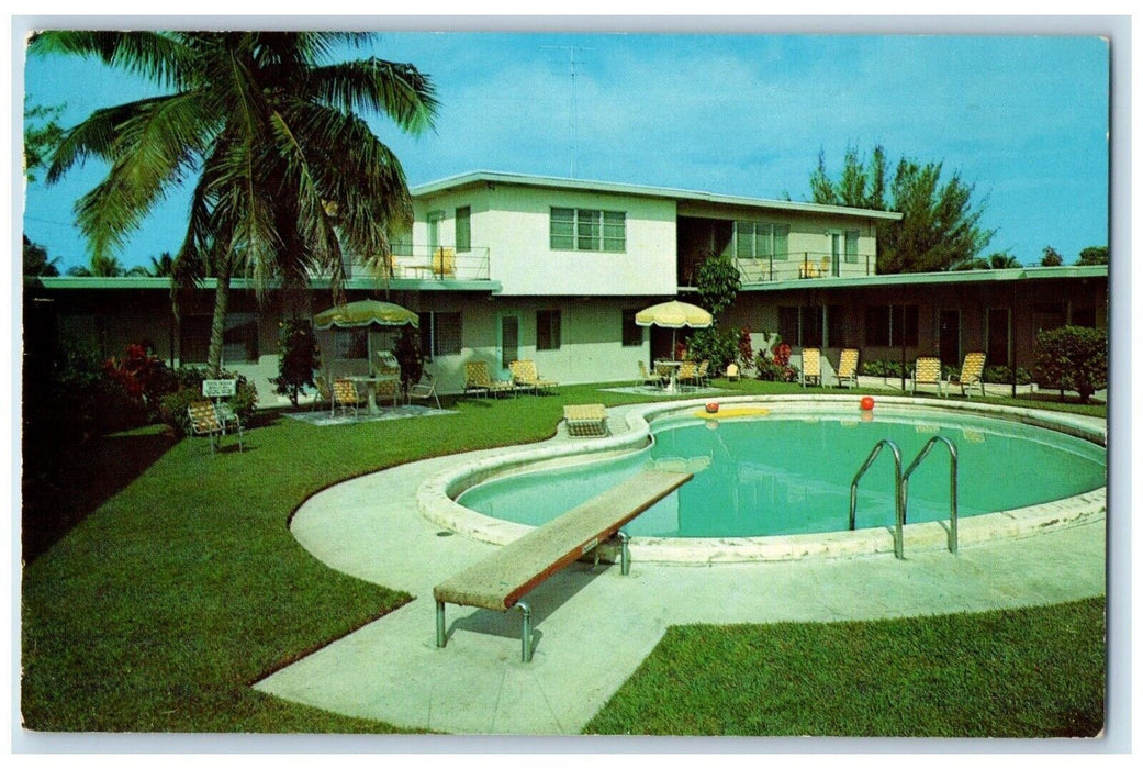 View Of Areca Palms Apartments Swimming Pool Fort Lauderdale Florida FL Postcard