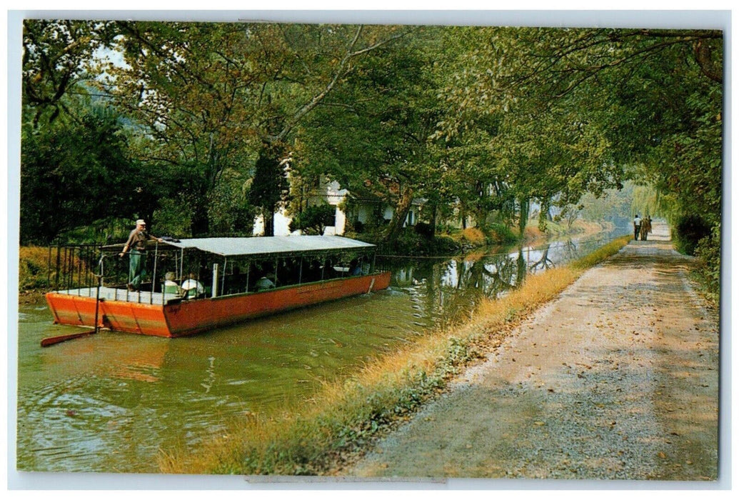 c1960 Barge Ride Delaware Canal Bucks County Pennsylvania PA Antique Postcard