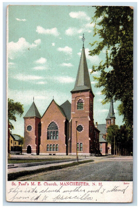 c1905 St Paul Methodist Episcopal Church Manchester New Hampshire NH Postcard