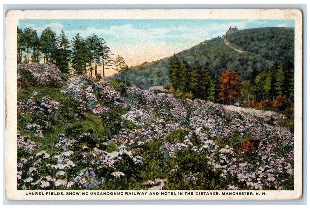 1921 Laurel Fields Uncanoonuc Railway Hotel Manchester New Hampshire NH Postcard