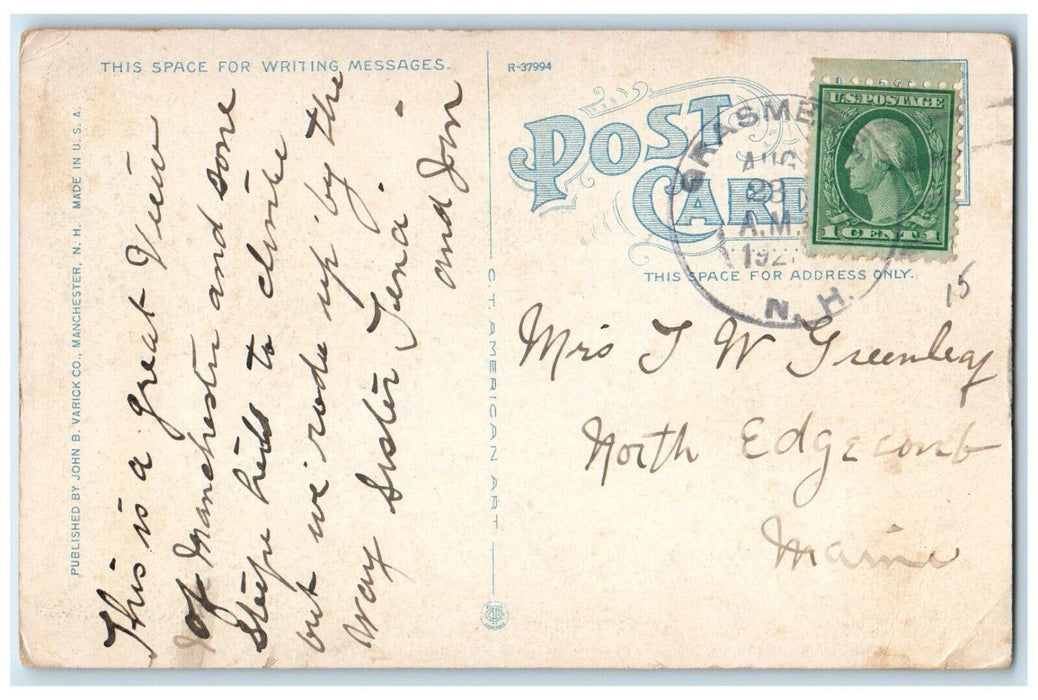 1921 Laurel Fields Uncanoonuc Railway Hotel Manchester New Hampshire NH Postcard
