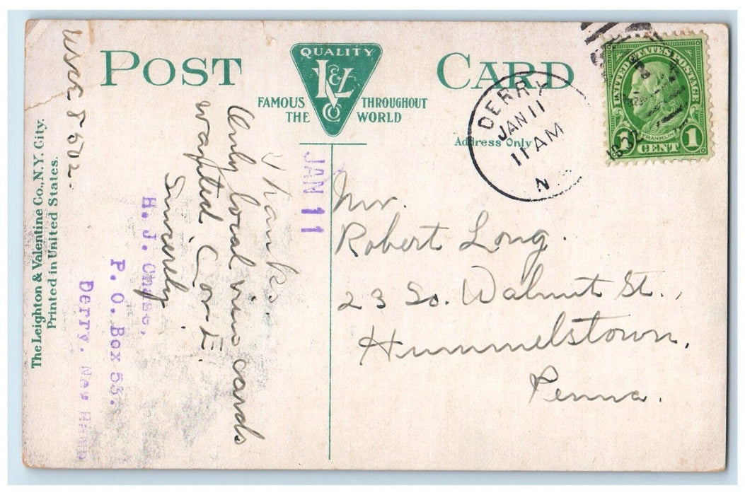 1932 Martin Ferry Railway Lake Boat New Hampshire NH Vintage Antique Postcard